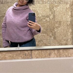 Free People, Small Purple Fuzzy Cowl Sweater